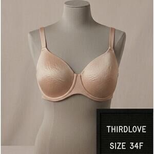 ThirdLove 24/7 Classic T-Shirt Bra 34F Beige Underwire Adjustable Straps